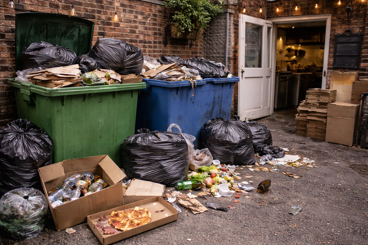 orla's bistro backside before waste removal